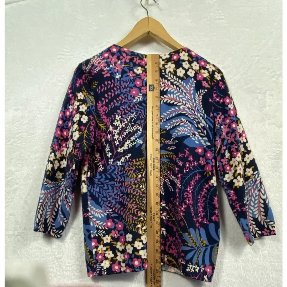 Talbots 100% Cashmere Sweater Floral Womens 3/4 Sleeve Excellent Condition L/XL